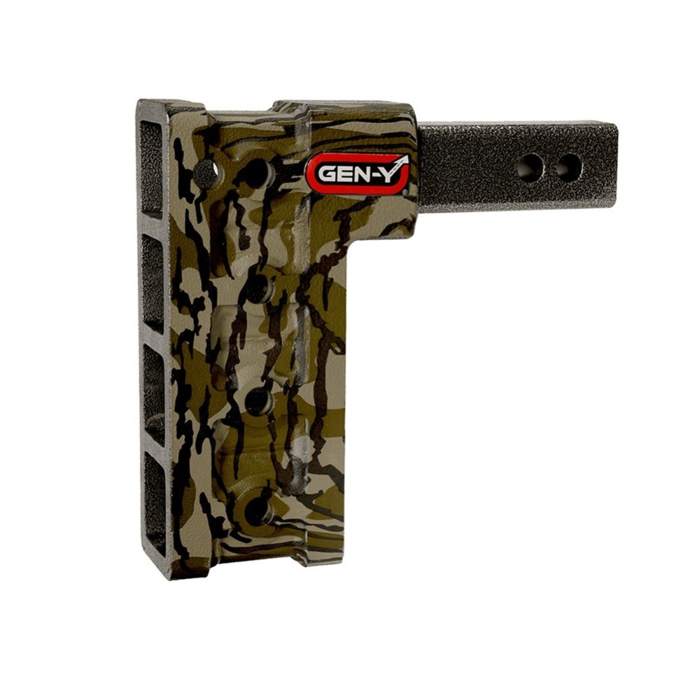 GEN-Y Mega-Duty 21K adjustable trailer hitch Mossy Oak hydro dipped 2.5″ shank 9″ drop