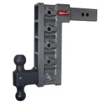 GEN-Y Mega-Duty 21K Adjustable Drop Hitch Dual-Ball 12in Drop GEN-Y Mega-Duty 21K adjustable drop hitch dual-ball mounts silver vein