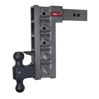 GEN-Y Mega-Duty 21K adjustable drop trailer hitch with pintle lock and dual ball mount