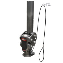 Gen-Y 25K Round Gooseneck Trailer Coupler For 2-5/16" Hitch Ball w/ 2.5" Offset 4.5K Tongue Weight Shock Absorbing Auto Snap Latch Includes Pin & Pull Rod Spartan Torsion Flex