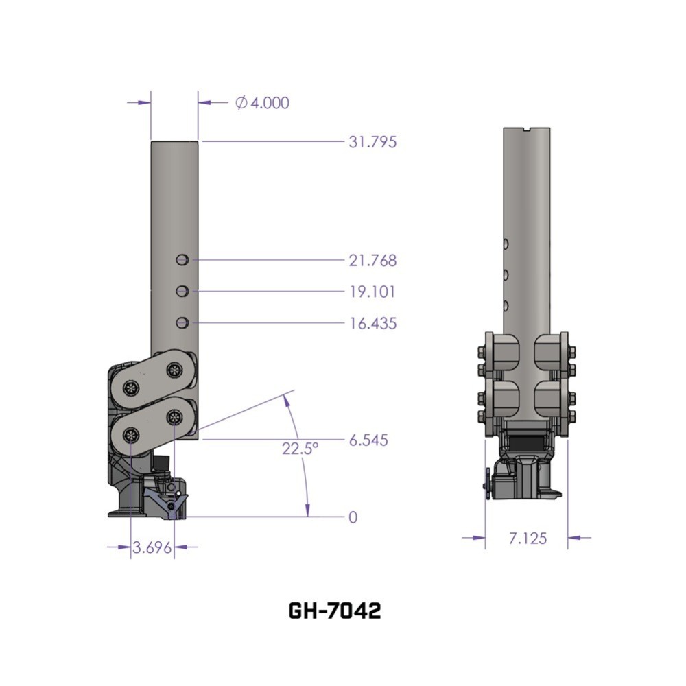 GEN-Y 25K Round Gooseneck Coupler for 2-5/16" Ball with 2.5" Offset GEN-Y 25K Round Gooseneck Coupler with Spartan Torsion-Flex and SnapLatch
