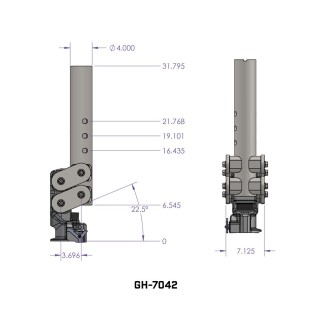 GEN-Y 25K Round Gooseneck Coupler for 2-5/16" Ball with 2.5" Offset GEN-Y 25K Round Gooseneck Coupler with Spartan Torsion-Flex and SnapLatch