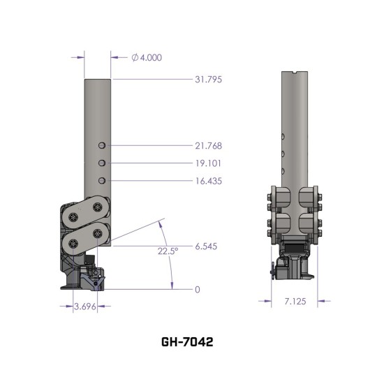 GEN-Y 25K Round Gooseneck Coupler for 2-5/16" Ball with 2.5" Offset GEN-Y 25K Round Gooseneck Coupler with Spartan Torsion-Flex and SnapLatch