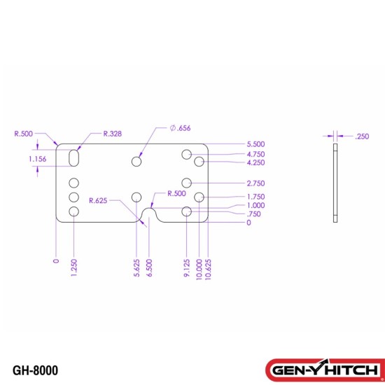 GEN-Y Fifth Wheel Shim Plates Pair – 1/4 Inch Steel Shims for 12.5 Inch Wing Hitch