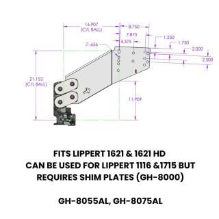 GEN-Y 30K Executive Fifth Wheel to Gooseneck Hitch Pin Box for Lippert 1621