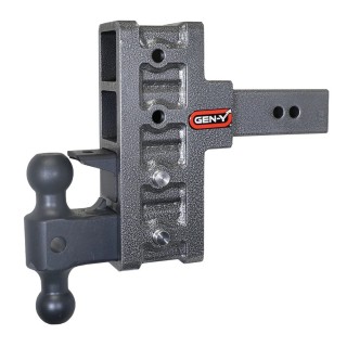 GEN-Y MEGA-DUTY 21K Adjustable Drop/Rise Hitch w Dual Ball Pintle Lock GEN-Y MEGA-DUTY 21K adjustable drop rise hitch dual ball pintle lock
