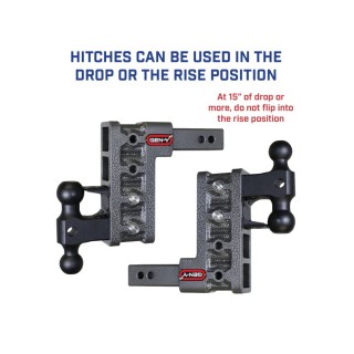 GEN-Y Mega-Duty 21K Adjustable Drop Hitch Dual-Ball Pintle Lock GEN-Y Mega-Duty 21K adjustable drop hitch with dual-ball mount and pintle lock