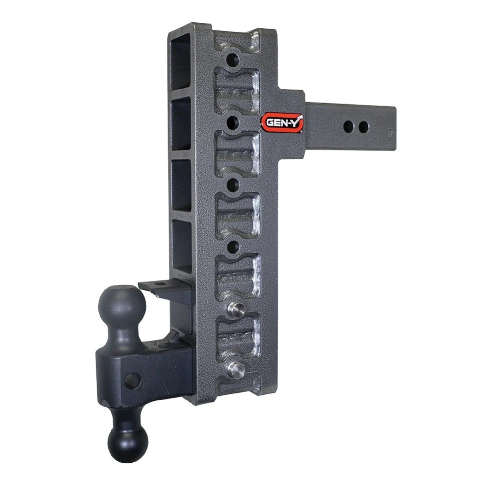 GEN-Y Mega-Duty 21K Adjustable Drop Hitch Dual-Ball Pintle Lock GEN-Y Mega-Duty 21K adjustable drop hitch with dual-ball mount and pintle lock