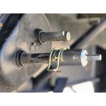 TurnNBurn side-wind drill-powered landing gear adapter kit with quick-release locking pin for semi-trailer landing gear