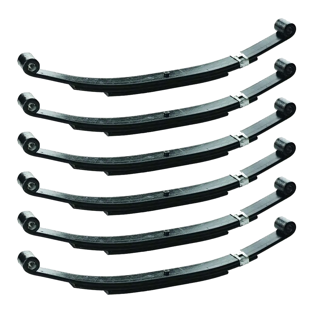 Lippert triple axle suspension kit with 3" tube, 35" spacing, 25-1/4" 2,000 lb leaf springs, long equalizer, hangers, hardware – Dexter, Alko, Rockwell compatible