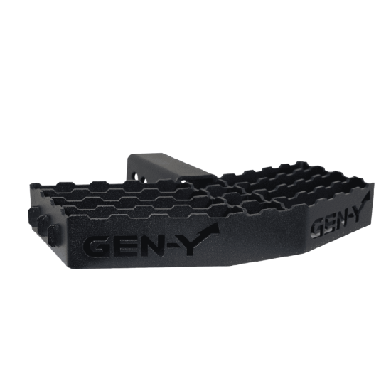 GEN-Y Phantom Serrated Hitch Step 2″ Shank 400 lb Capacity GEN-Y Phantom serrated hitch step 2 inch shank 12 inch wide 400 lb capacity black steel