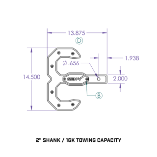 GEN-Y Hulk Tow Hook Hitch Step 16K Capacity with GH099 Pin and GH011 Clip – White