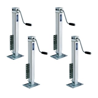 Fulton 5K Fixed Mount Square Trailer Jacks 4-Pack with Sidewind Handle and 28" Travel