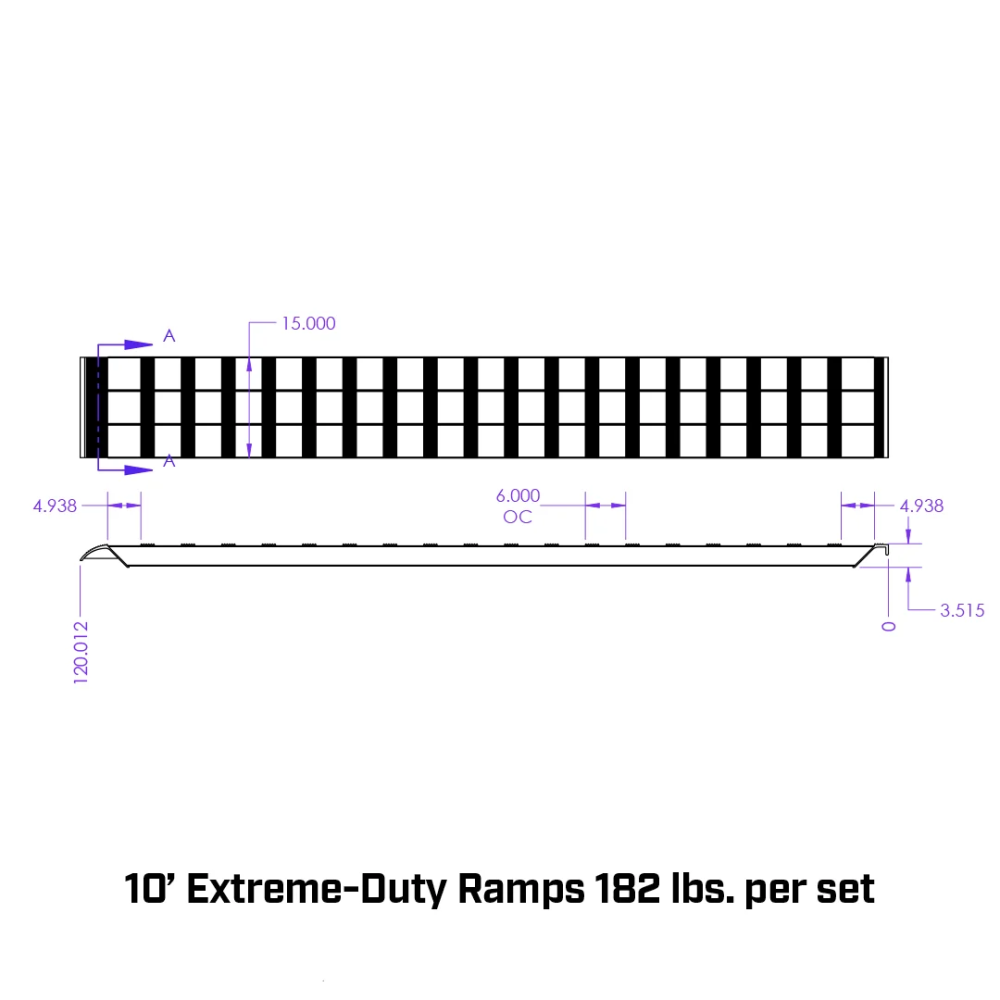 GEN-Y 10 Ft Heavy-Duty Aluminum Loading Ramps – 15" x 120" – 14,000 lb Capacity Set GEN-Y Hitch 10 Ft Extreme Duty Aluminum Loading Ramps 15x120 Set – 7000 lb Each