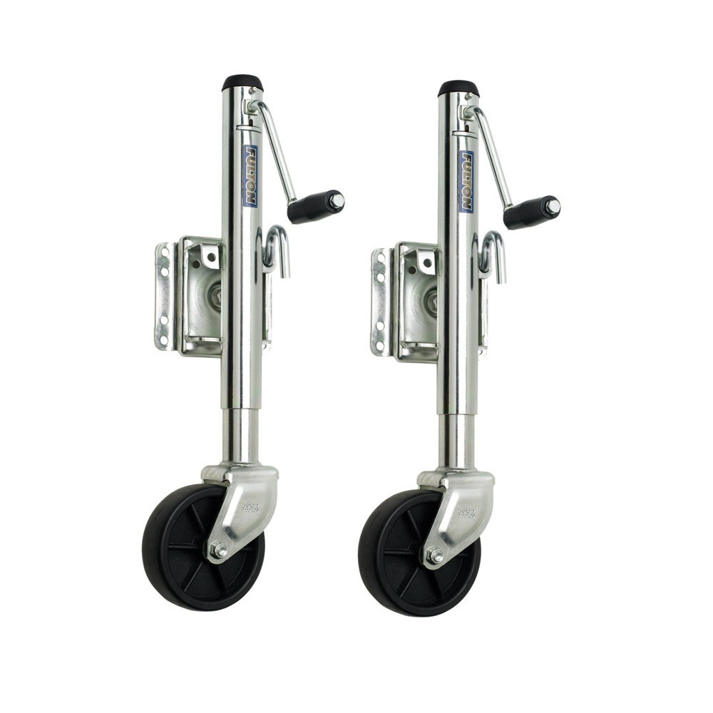 Fulton 1200 lb Swivel Marine Jack with 10" Lift and Sidewind Crank Fulton 1.2K Bolt-On Swivel Marine Trailer Jack with 6" Caster Wheel