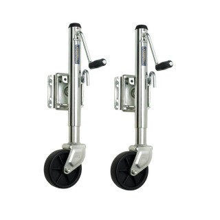 Fulton 1200 lb Swivel Marine Jack with 10" Lift and Sidewind Crank Fulton 1.2K Bolt-On Swivel Marine Trailer Jack with 6" Caster Wheel