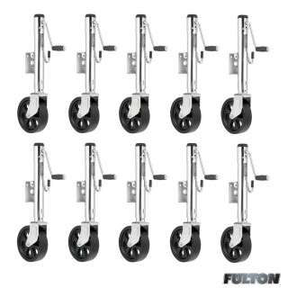 Fulton 10x 1,200 lb Bolt-Thru Swivel Trailer Jacks with 10" Lift & 8" Caster Wheel Fulton 1.2K Bolt-Thru Swivel Trailer Jack with 10" Lift and 8" Caster Wheel – 10-Pack