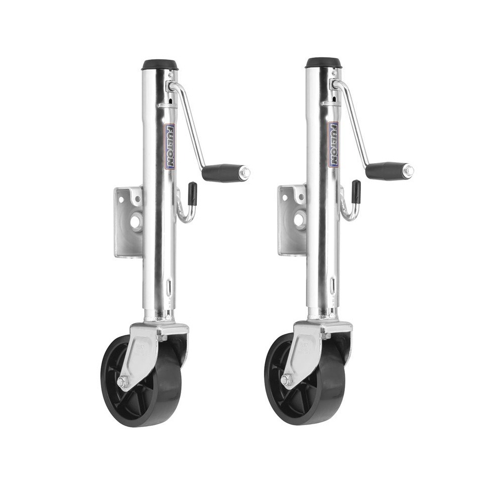 Fulton 2-Pack 1,200 lb Trailer Jack with Swivel Mount and 10" Lift Fulton 1.2K Marine Trailer Jacks with Bolt-Thru Swivel and 6" Wheels