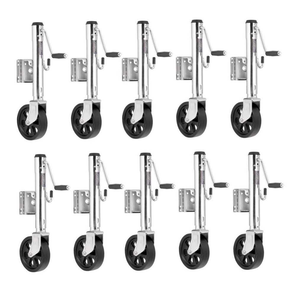 Fulton Marine Trailer Jack Bundle – 10x 1,500 lb Sidewind Jacks with 12" Lift Fulton 1.5K Marine Trailer Jack with 8" Spoked Wheel and 12" Lift – 10 Pac