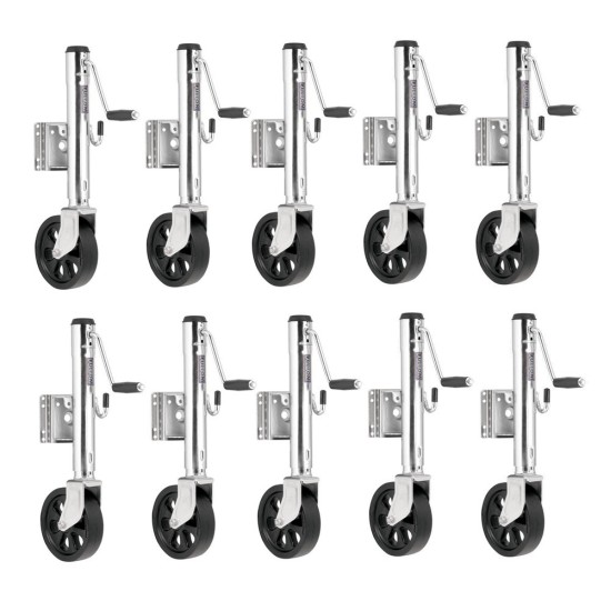 Fulton Marine Trailer Jack Bundle – 10x 1,500 lb Sidewind Jacks with 12" Lift Fulton 1.5K Marine Trailer Jack with 8" Spoked Wheel and 12" Lift – 10 Pac