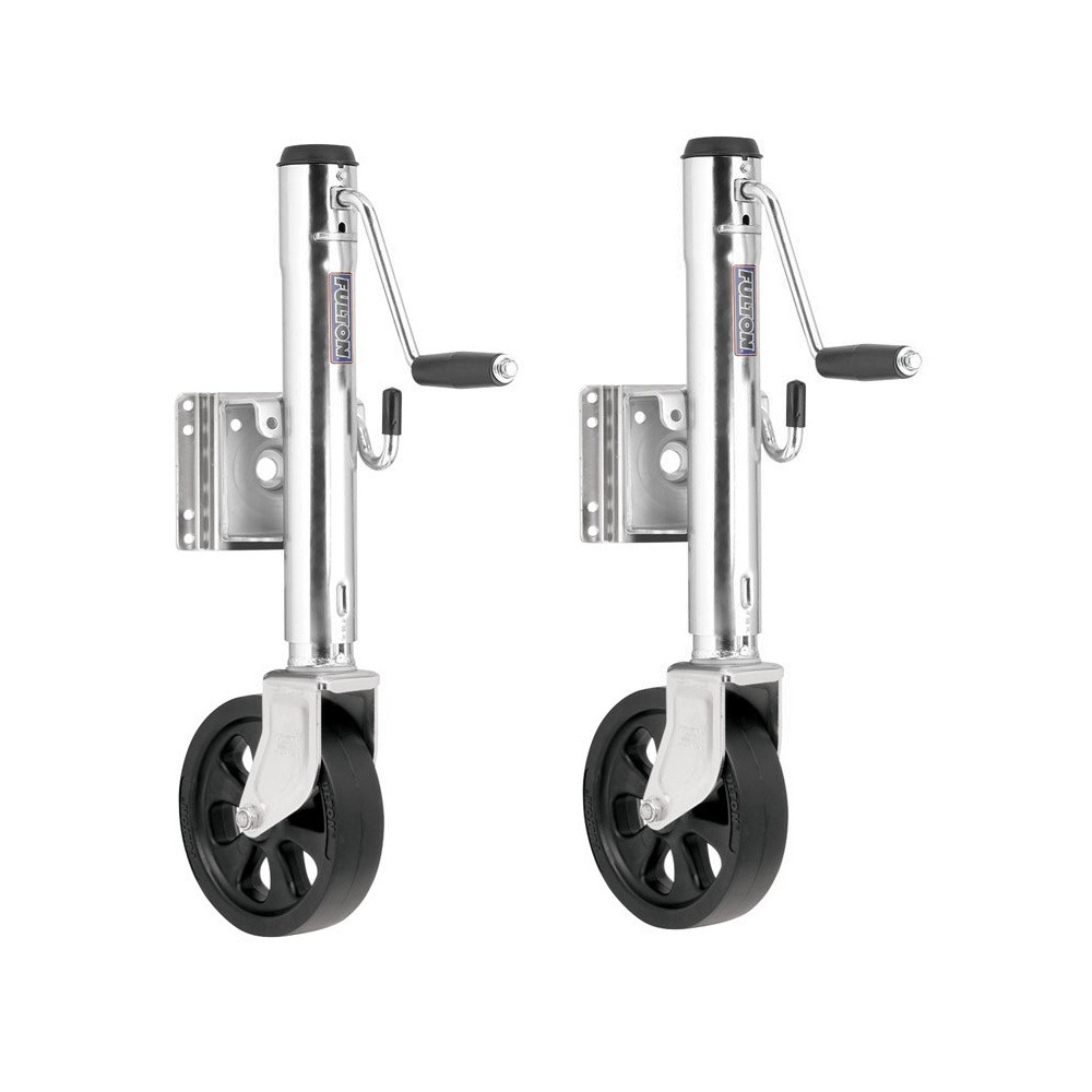 Fulton 2x 1,500 lb Bolt-On Marine Trailer Jacks with Spoked Wheel – Sidewind Crank Fulton 2-Pack 1.5K Marine Trailer Jack with 8-Inch Wheel and 12-Inch Lift