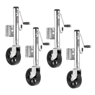 Fulton 1,500 lb Trailer Jack Sidewind with 8" Wheel & Zinc Finish – 4 Pack Fulton 1.5K marine trailer jack with 8 inch spoked wheel and 12 inch lift