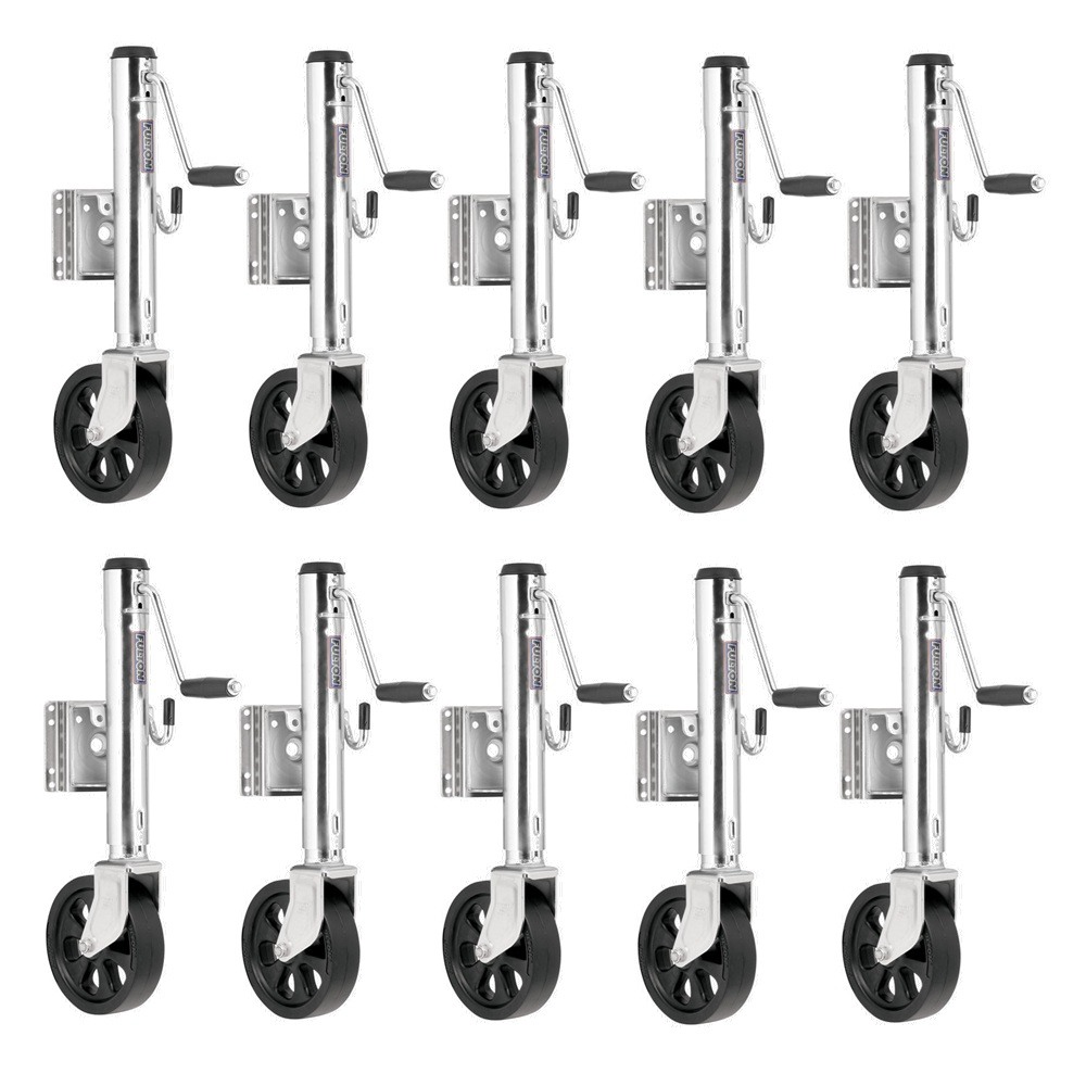 Fulton 10x 1.5K Bolt-Thru Swivel Marine Trailer Jacks – 12" Lift & 8" Wheel Fulton 1.5K Swivel Marine Trailer Jack 10-Pack with 12 Inch Lift and 8 Inch Wheel