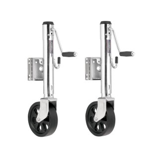 Fulton 1.5K Bolt-On Marine Trailer Jack with Sidewind Crank and Caster Wheel Fulton 1.5K Bolt-Thru Swivel Marine Trailer Jack with 12" Lift and 8" Wheel