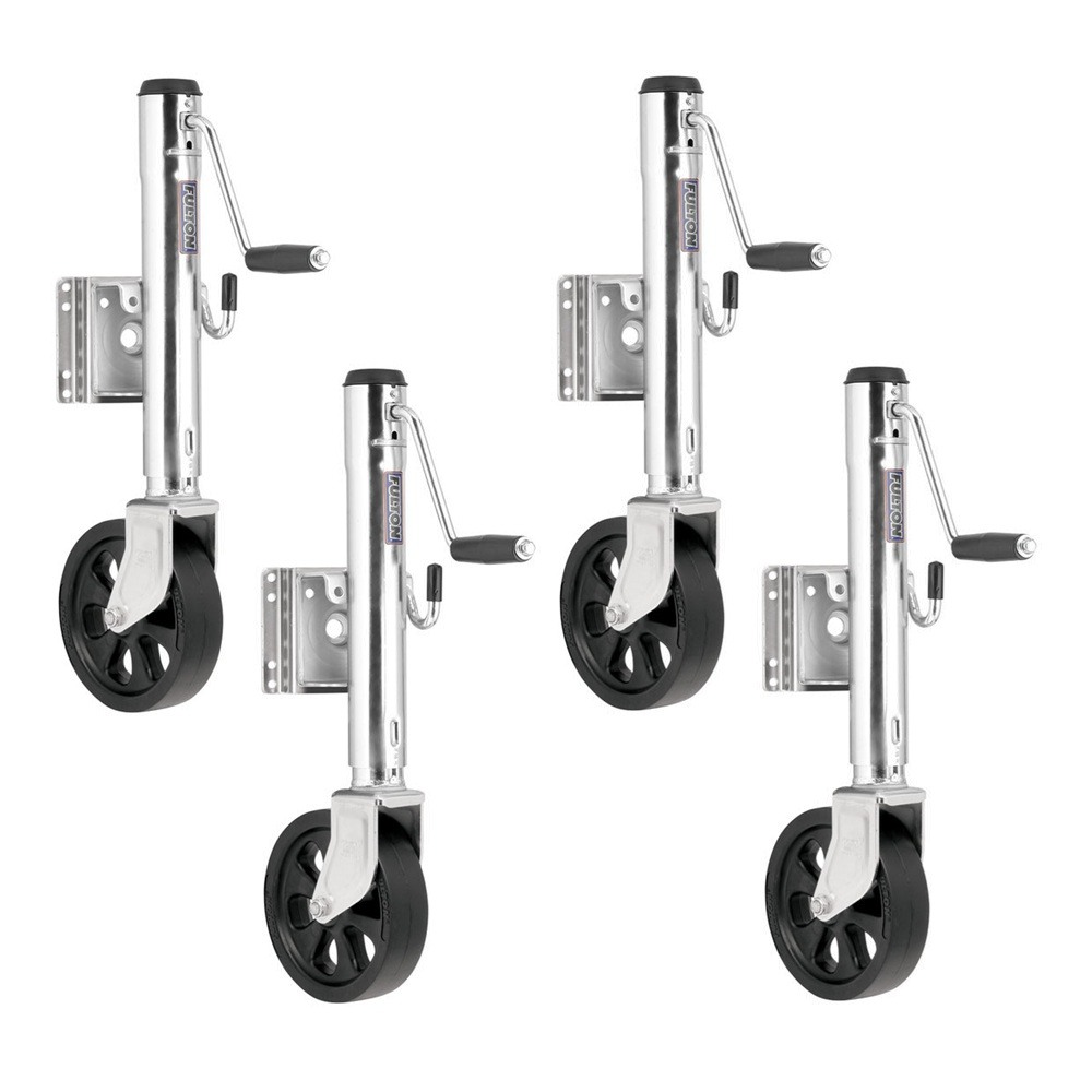 Fulton 1500 lb Bolt-On Marine Trailer Jacks with 12" Lift & 8" Wheel – 4 Pack Fulton 1.5K Bolt-Thru Swivel Marine Trailer Jacks with 12 Inch Lift and Wheels