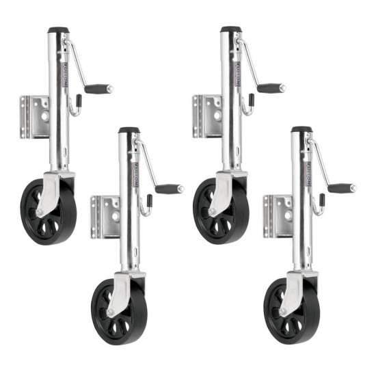 Fulton 1500 lb Bolt-On Marine Trailer Jacks with 12" Lift & 8" Wheel – 4 Pack Fulton 1.5K Bolt-Thru Swivel Marine Trailer Jacks with 12 Inch Lift and Wheels