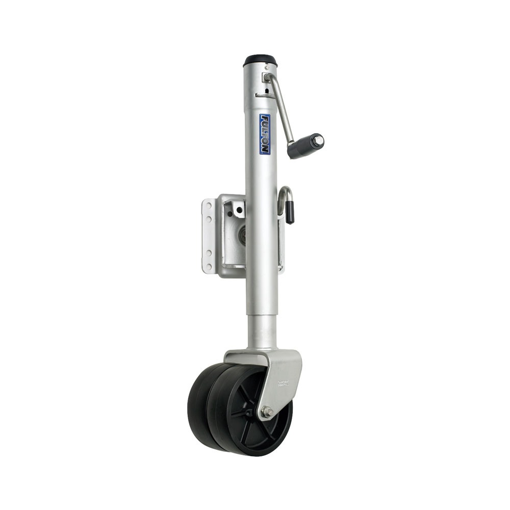 Fulton 1.5K Dual-Wheel Trailer Jack with Sidewind Handle and 12" Lift Fulton 1.5K Dual-Wheel Marine Trailer Jack Sidewind 12 Inch Lift Bolt-On