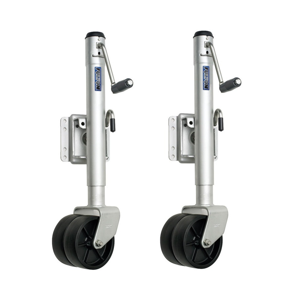 Fulton 1.5K Dual-Wheel Trailer Jack with Sidewind Handle and 12" Lift Fulton 1.5K Dual-Wheel Marine Trailer Jack Sidewind 12 Inch Lift Bolt-On
