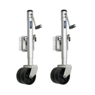 Fulton 1.5K Dual-Wheel Trailer Jack with Sidewind Handle and 12" Lift Fulton 1.5K Dual-Wheel Marine Trailer Jack Sidewind 12 Inch Lift Bolt-On