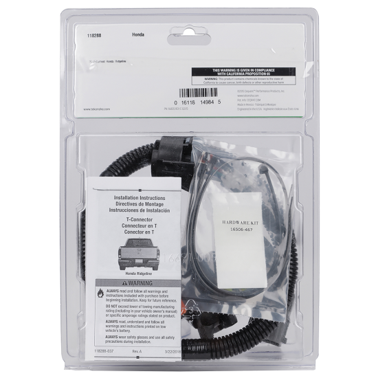 For 2017-2024 Honda Ridgeline 7-Way RV Wiring kit by: Tekonsha For 2017-2024 Honda Ridgeline 7-Way RV Wiring (For All Styles Models) By Tekonsha