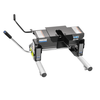 For 2020-2024 GMC Sierra 1500 Custom Outboard Above Bed Rail Kit + 16K Fifth Wheel + Round Tube Slider (For 6-1/2' or Shorter Bed, w/o Factory Puck System Models) By Reese For 2020-2024 GMC Sierra 1500 Custom Outboard Above Bed Rail Kit + 16K Fifth Wheel + Round Tube Slider (For 6-1/2' or Shorter Bed, w/o Factory Puck System Models) By Reese