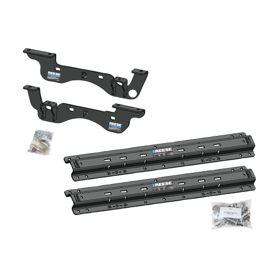 For 2023-2024 Ford F-250 Super Duty Custom Outboard Above Bed Rail Kit + 20K Fifth Wheel + In-Bed Wiring + King Pin Lock (For 5'8 or Shorter Bed (Sidewinder Required), Except Cab & Chassis, w/o Factory Puck System Models) By Reese For 2023-2024 Ford F-250 Super Duty Custom Outboard Above Bed Rail Kit + 20K Fifth Wheel + In-Bed Wiring + King Pin Lock (For 5'8 or Shorter Bed (Sidewinder Required), Except Cab & Chassis, w/o Factory Puck System Models) By Reese