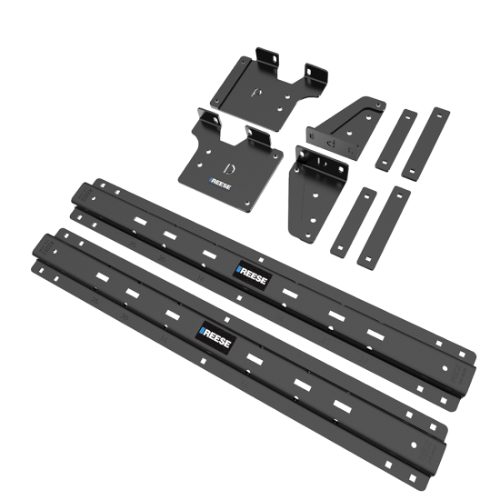 For 2020-2024 Chevrolet Silverado 2500 HD Custom Outboard Above Bed Rail Kit + 25K Reese Gooseneck Hitch + In-Bed Wiring (For 5'8 or Shorter Bed (Sidewinder Required), w/o Factory Puck System Models) By Reese For 2020-2024 Chevrolet Silverado 2500 HD Custom Outboard Above Bed Rail Kit + 25K Reese Gooseneck Hitch + In-Bed Wiring (For 5'8 or Shorter Bed (Sidewinder Required), w/o Factory Puck System Models) By Reese