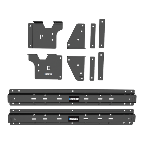 For 2020-2024 Chevrolet Silverado 2500 HD Custom Outboard Above Bed Rail Kit + 25K Reese Gooseneck Hitch + In-Bed Wiring (For 5'8 or Shorter Bed (Sidewinder Required), w/o Factory Puck System Models) By Reese For 2020-2024 Chevrolet Silverado 2500 HD Custom Outboard Above Bed Rail Kit + 25K Reese Gooseneck Hitch + In-Bed Wiring (For 5'8 or Shorter Bed (Sidewinder Required), w/o Factory Puck System Models) By Reese