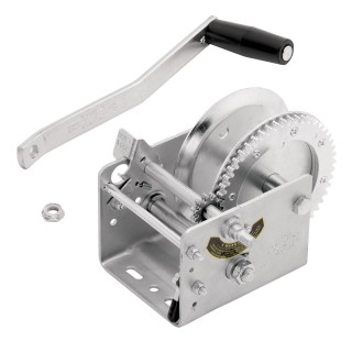 142414 Fulton Boat Trailer Winch Two-Speed 2600 lbs. Capacity Fulton 2-Speed Heavy Duty Trailer Winch 2,600 Lbs. 6-1/4" Manual Handle Crank Holes On Center Tuck SUV Strap or Rope Marine Sale Boat