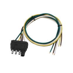 Wesbar 4-Way Flat Trailer End Wiring Connector with 18 Inch Wire 002402