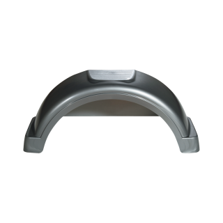 HDPE Impact Resistant Trailer Fender with Built-in Skirt High density polyethylene fender for single-axle trailers, impact and scratch proof, for 13 inch wheels.
