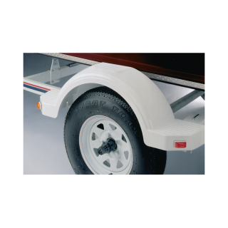 HDPE Trailer Fenders with Built-in Skirt and Step Pad High density polyethylene fenders for 12 inch single-axle trailers, impact resistant