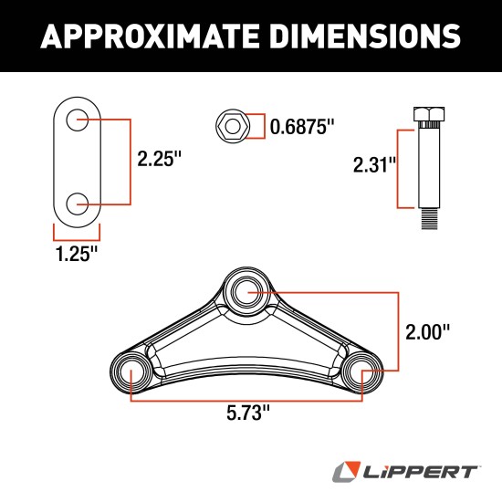 Lippert Replacement Trailer Axle AP Kit Components Lippert replacement trailer axle AP kit with exact-match components for suspension repair.