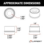 Lippert EZ Lube Grease Cap - 1.988 Inch O.D. for Axles Lippert EZ Lube Grease Cap compatible with 2,000-3,500 lb axles, 1.988" O.D.