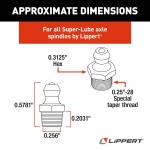 Lippert Super-Lube Axle Spindle Replacement Grease Zerk Lippert replacement grease zerk for Super-Lube axle spindles, ideal for RV trailers.