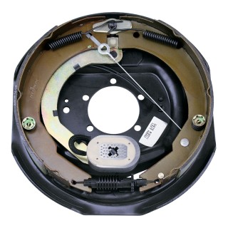 Lippert Self-Adjusting Electric Brake Assembly for RVs Lippert replacement self-adjusting electric brake assembly for RVs, 12x2 inch, left hand, five-bolt pattern.