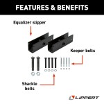 Lippert Replacement Trailer Axle AP Kits for Tandem Axles Lippert replacement trailer axle AP kits for restoring trailer suspension with high-quality components.