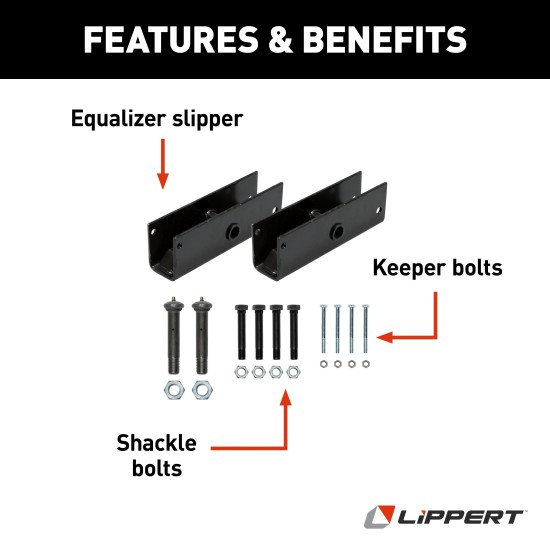 Lippert Replacement Trailer Axle AP Kits for Tandem Axles Lippert replacement trailer axle AP kits for restoring trailer suspension with high-quality components.