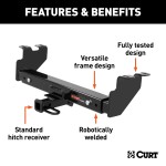 CURT Multi-Fit Trailer Hitch with Adjustable Frame and 3500 lbs Capacity CURT Multi-Fit Trailer Hitch, versatile design, 3500 lbs weight capacity, adjustable frame, fits multiple vehicles