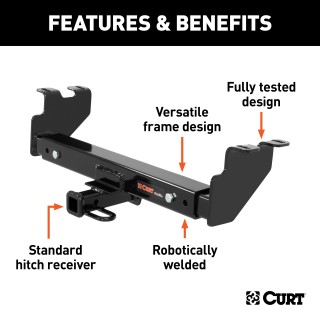CURT Multi-Fit Trailer Hitch, versatile design, 3500 lbs weight capacity, adjustable frame, fits multiple vehicles